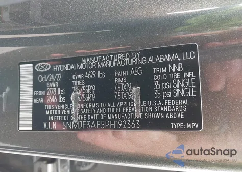 2023 Hyundai Tucson Sel from USA, damaged, VIN 5NMJF3AE5PH192363